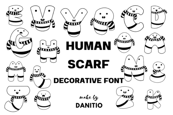 Human Scarf Font for Seasonal Campaigns