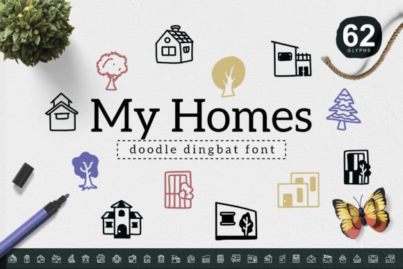 My Homes: A Delightful Dingbats Font for Editorial Projects