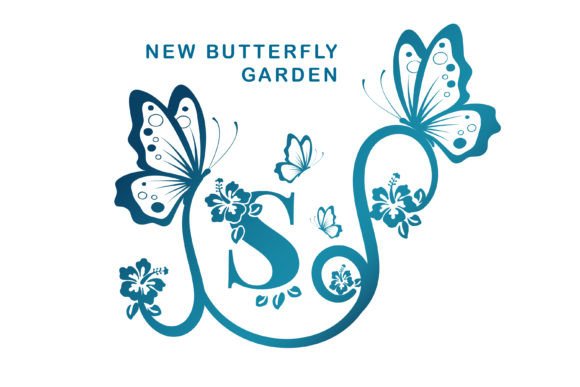 New Butterfly Garden Monogram Font for Editorial Design