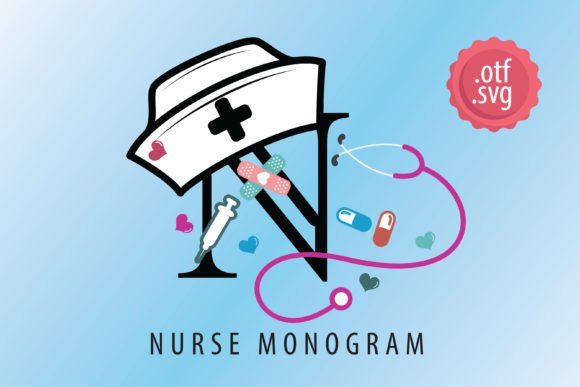 Nurse Monogram Font for Editorial Design