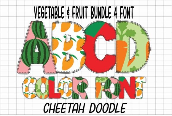 Vegetable Fruits Font for Business Branding